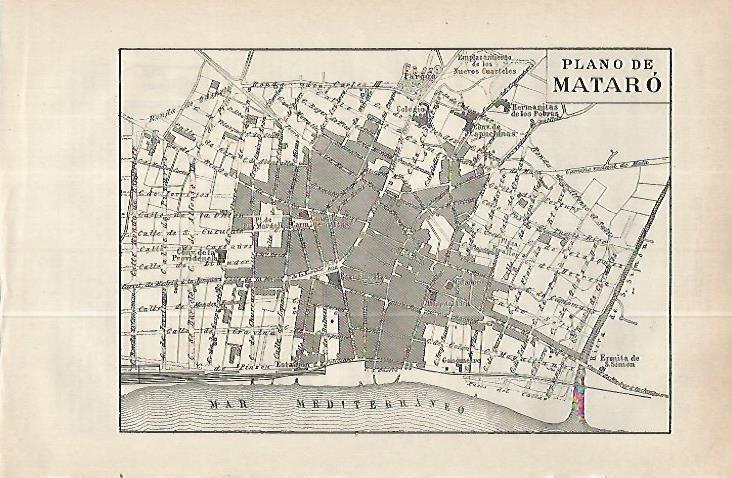 LAMINA ESPASA 32279: Plano de Mataro, Barcelona