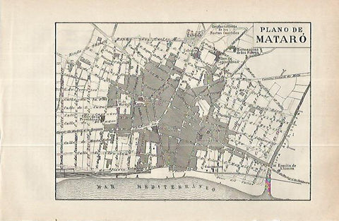LAMINA ESPASA 32279: Plano de Mataro, Barcelona