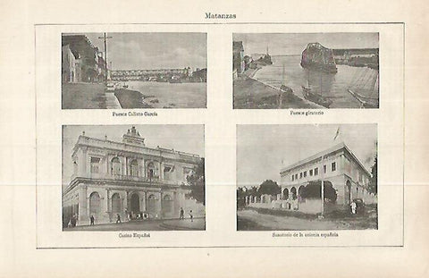 LAMINA ESPASA 32278: Puente, Casino y Sanatorio de Matanzas
