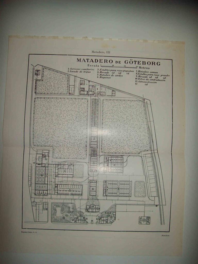 LAMINA ESPASA 32271: Plano del Matadero de Goteborg