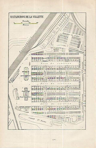 LAMINA ESPASA 32269: Plano de los Mataderos de La Villette