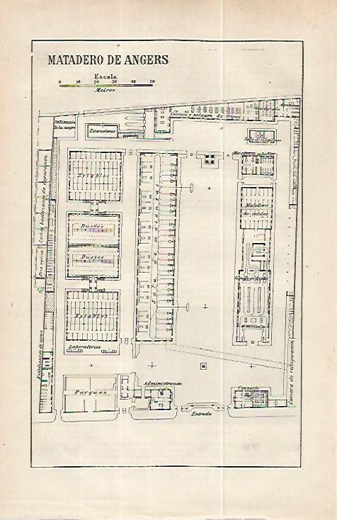 LAMINA ESPASA 32267: Plano del Matadero de Angers
