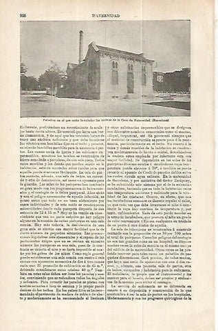 LAMINA ESPASA 32294: Pabellon de la Casa de la Maternidad en Barcelona
