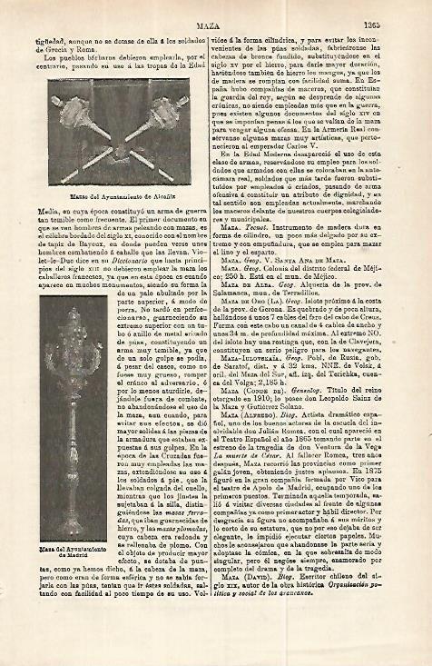 LAMINA ESPASA 32321: Mazas del Ayuntamiento de Alcañiz