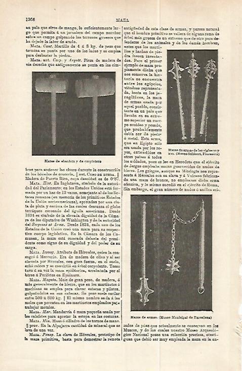 LAMINA ESPASA 32320: Mazas de ebanissta