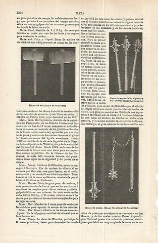 LAMINA ESPASA 32320: Mazas de ebanissta