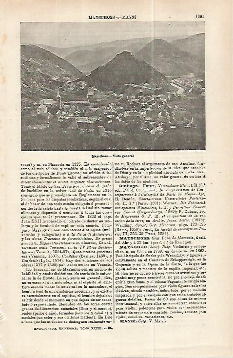 LAMINA ESPASA 32319: Vista general de Mayachoss, Alemania