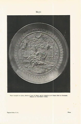 LAMINA ESPASA 32318: Plato representando al mes de  Mayo., Galeria Pitti de Florencia