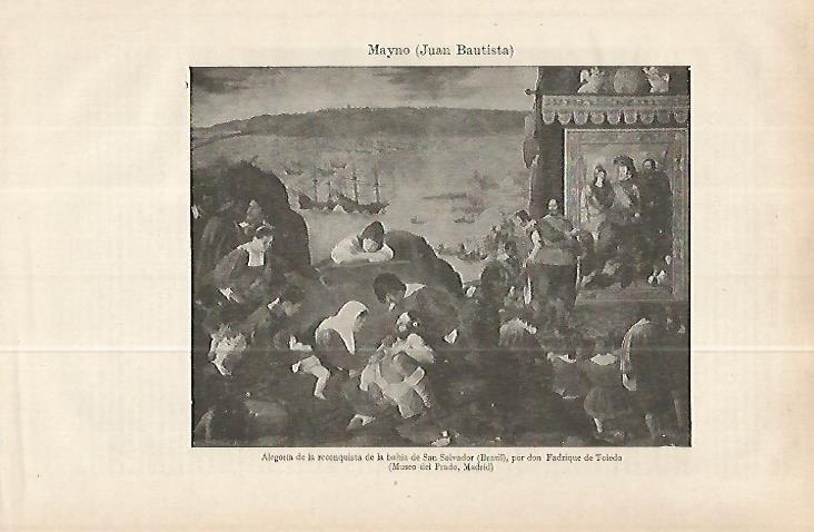 LAMINA ESPASA 32317: Alegoria de la Reconquista de la bahia de San Salvador de Brasil