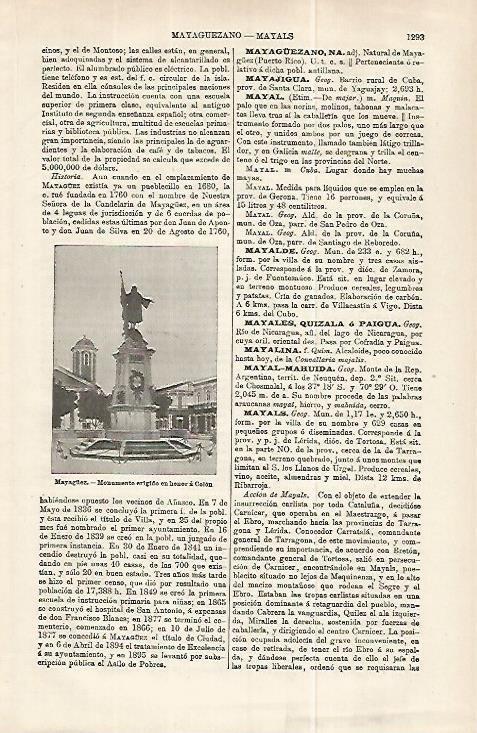 LAMINA ESPASA 32316: Monumento a Colon en Mayaguez, Puerto Rico