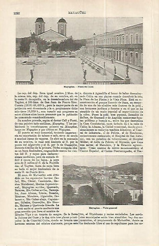LAMINA ESPASA 32315: Plaza de Colon en Mayaguez, Puerto Rico