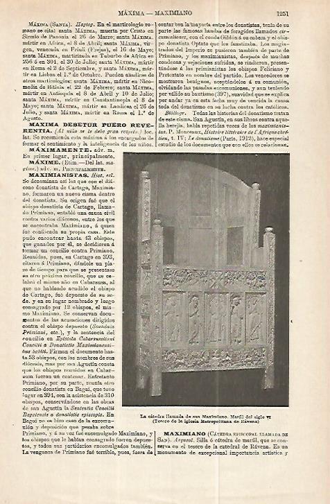 LAMINA ESPASA 32305: Catedra de San Maximiliano