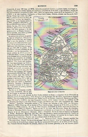 LAMINA ESPASA 32300: Mapa de la isla de Mauricio