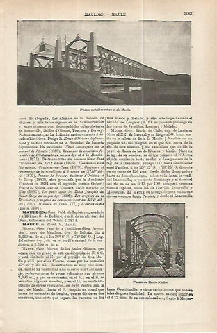 LAMINA ESPASA 32299: Puente sobre el rio Maule