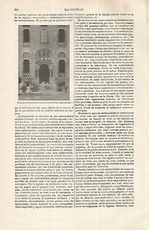 LAMINA ESPASA 32295: Puerta de la Casa de la Maternidad en Barcelona