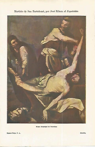 LAMINA ESPASA 32234: Martirio de San Bartolome, por Jose Ribera el Españoleto