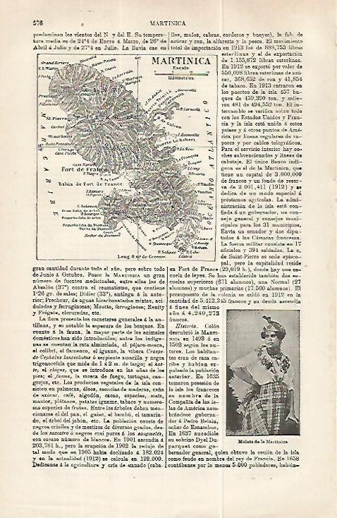 LAMINA ESPASA 32231: Mapa de Martinica