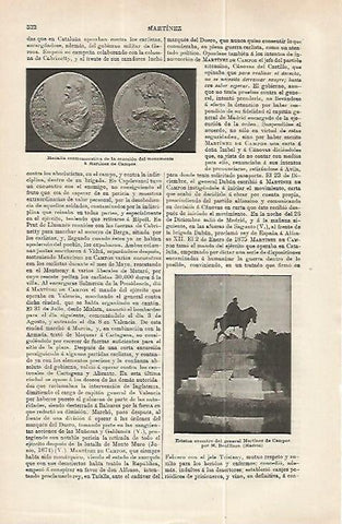 LAMINA ESPASA 32227: Estatua ecuestre de Martinez de Campos en Madrid