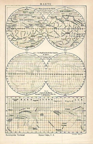 LAMINA ESPASA 32214: Mapa general de Marte