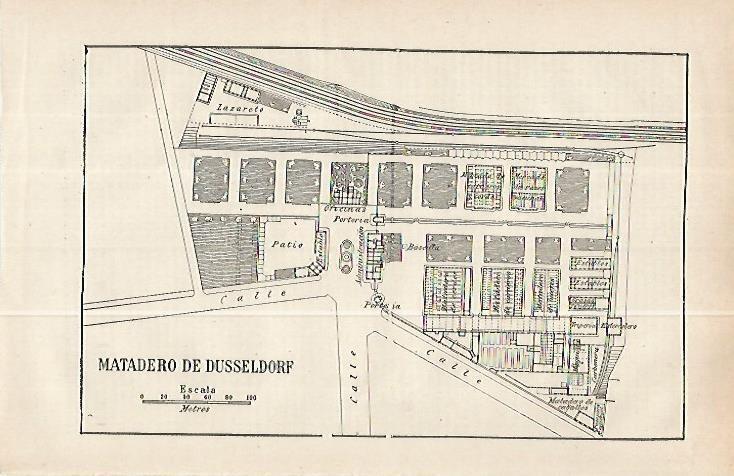 LAMINA ESPASA 32265: Plano del matadero de Dusseldorf