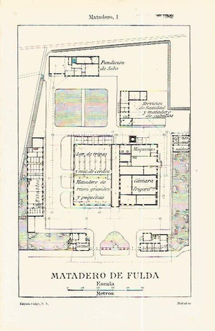 LAMINA ESPASA 32263: Plano del Matadero de Fulda