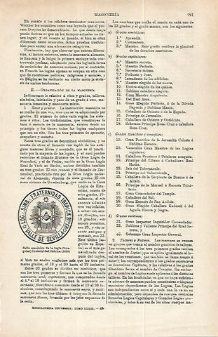LAMINA ESPASA 32256: Sello masonico de la Logia Fraternidad Iberica