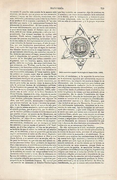 LAMINA ESPASA 32255: Sello masonico de la iglesia de Santa Julia