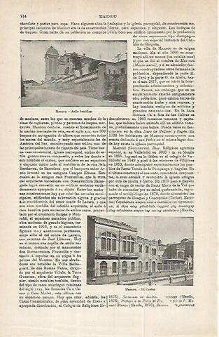 LAMINA ESPASA 32253: Asilo y El Casino de El Masnou, Barcelona