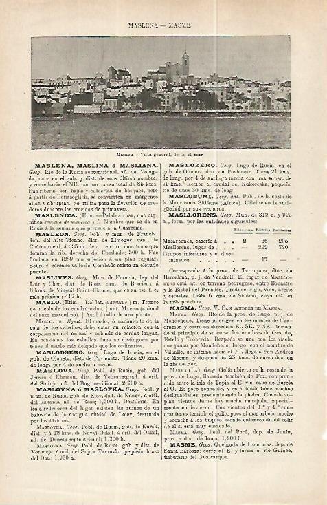 LAMINA ESPASA 32252: Vista general de El Masnou, Barcelona