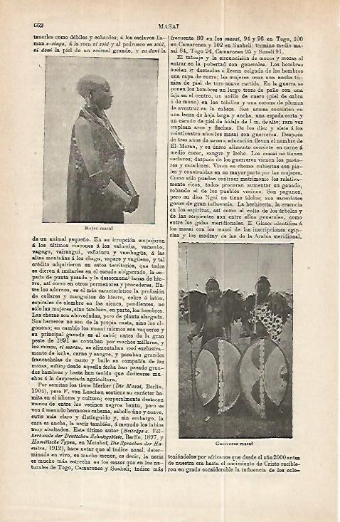 LAMINA ESPASA 32243: Mujer y guerreros Masai