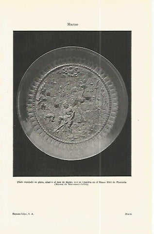 LAMINA ESPASA 32239: Plato representando al mes de Marzo, Galeria Pitti de Florencia