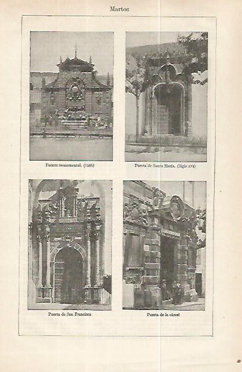 LAMINA ESPASA 32237: Fuente y Puertas de Martos, Jaen