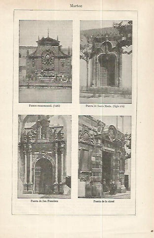 LAMINA ESPASA 32237: Fuente y Puertas de Martos, Jaen