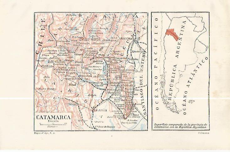 LAMINA ESPASA 32405: Mapa de Catamarca
