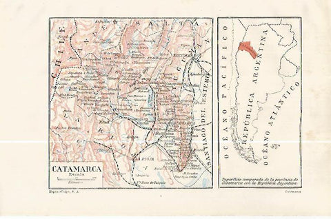 LAMINA ESPASA 32405: Mapa de Catamarca