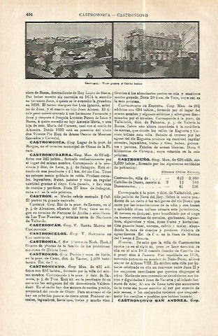 LAMINA ESPASA 32387: Vista y Casino de Castropol, Oviedo