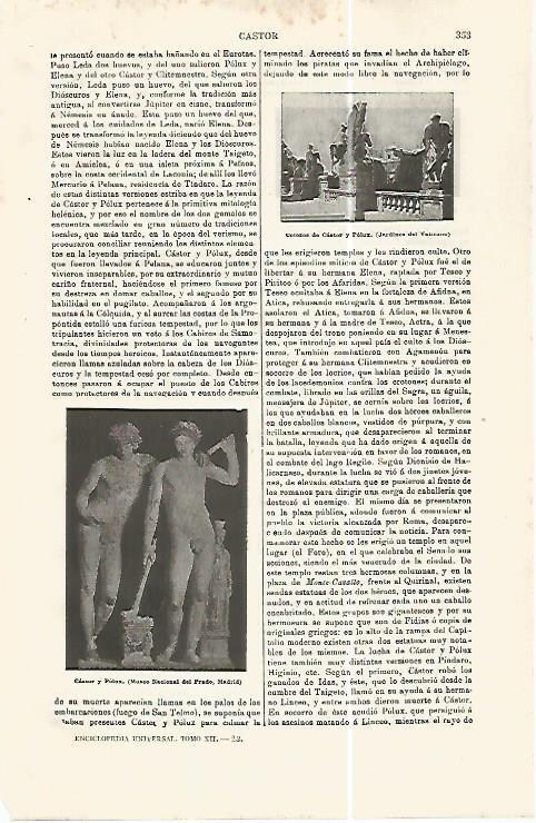 LAMINA ESPASA 32384: Colosos de Castor y Polux en el Vaticano