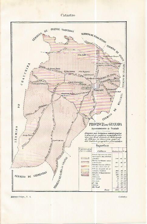 LAMINA ESPASA 32411: Mapa del catastro de Granada