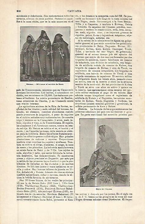LAMINA ESPASA 32428: Milicianos y mujer del Caucaso