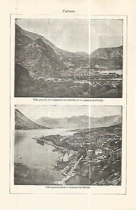 LAMINA ESPASA 32423: Vista general de  Cattaro, Austria