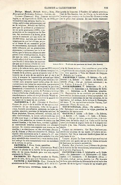 LAMINA ESPASA 32421: Palacio Catete en Rio de Janeiro