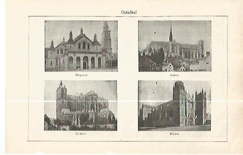 LAMINA ESPASA 32416: Catedral de Amiens, Le Mans, Potiers y Perigueux
