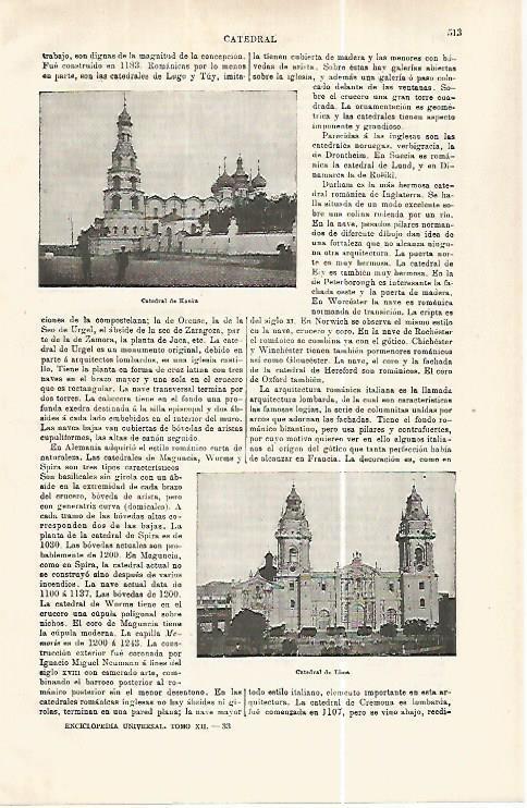 LAMINA ESPASA 32415: Catedral de Kasan y de Lima