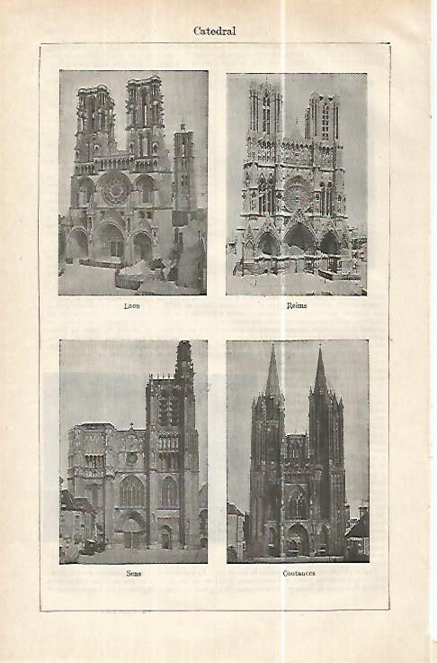 LAMINA ESPASA 32412: Catedral de Leon, Reims, Sens y Constances