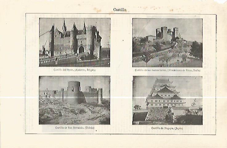 LAMINA ESPASA 32382: Castillos de Steen, Nagoya, San Servando y de las Cuatro Torres