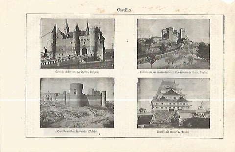LAMINA ESPASA 32382: Castillos de Steen, Nagoya, San Servando y de las Cuatro Torres