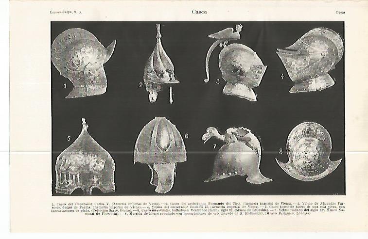LAMINA ESPASA 32346: Cascos de reyes