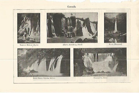 LAMINA ESPASA 32342: Cascadas de Japon, Cuba y Mexico