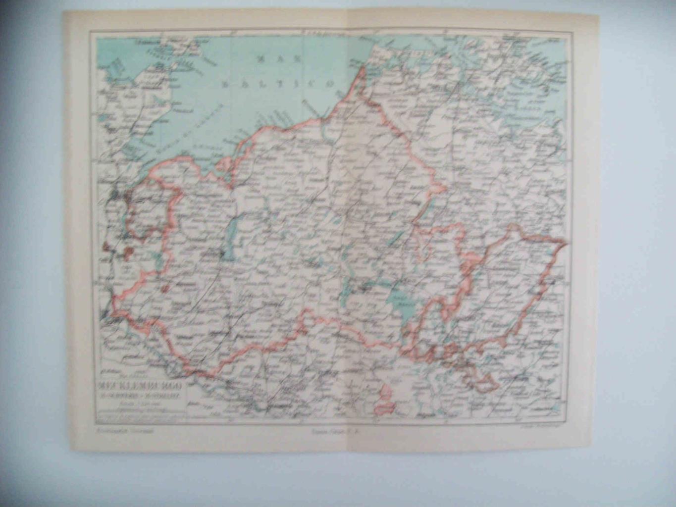 LAMINA ESPASA 32335: Mapa de Mecklemburgo