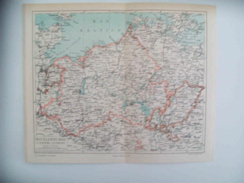 LAMINA ESPASA 32335: Mapa de Mecklemburgo